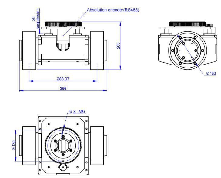 China Popular Dual-Motor Differential Drive Unit with Suspension (TZCS-400-A)