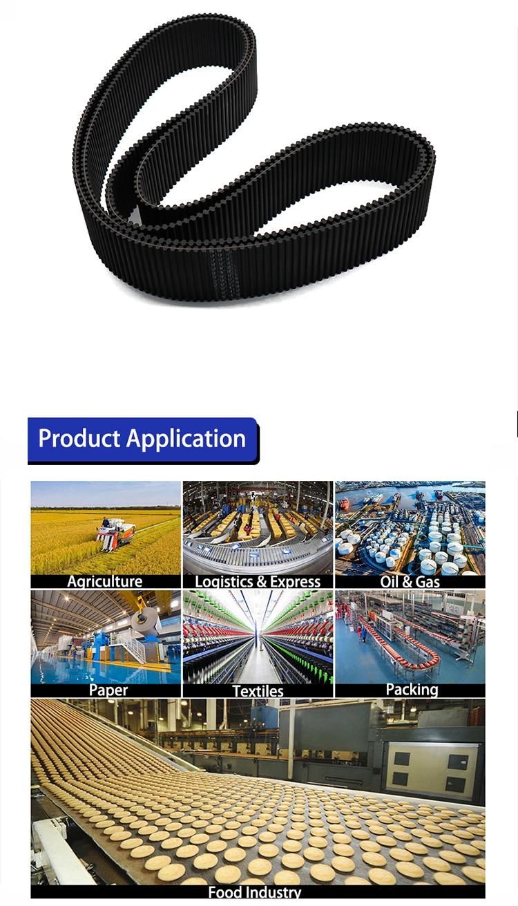 Double Sided Teeth D8m Htd Rubber Timing Belt Industrial Belt Synchronous Belt