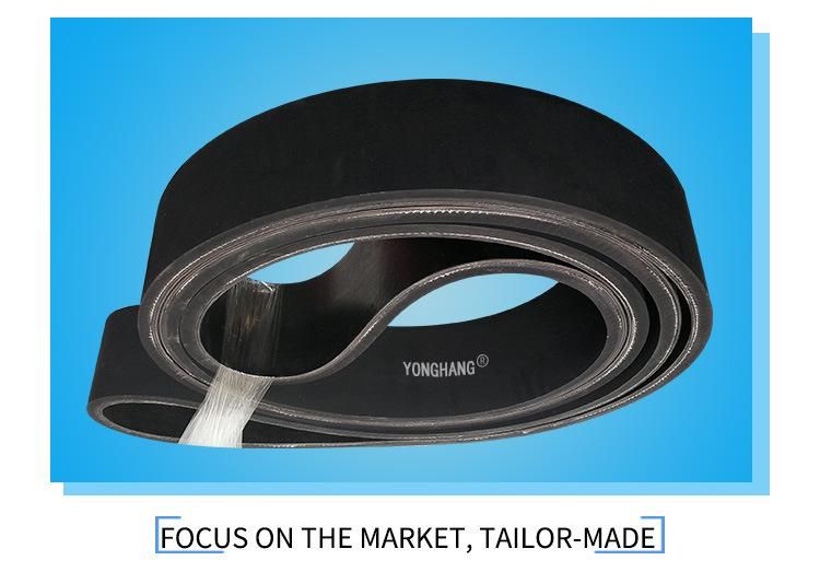 Custom Non-Slip Black Rubber Industrial Cable Pulling Belt