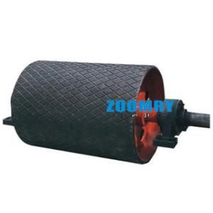 40 Inch Rubber Lagging Ceramic Herringbone Diamond Belt Conveyor Steel Head Drum Drive Pulley