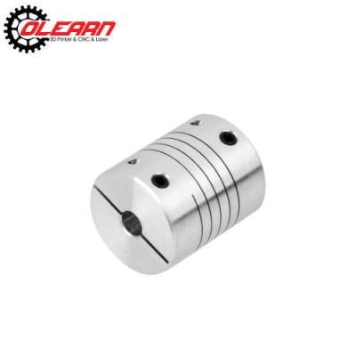 Olearn Stepper Motor Shaft Flexible Coupling Coupler Silver