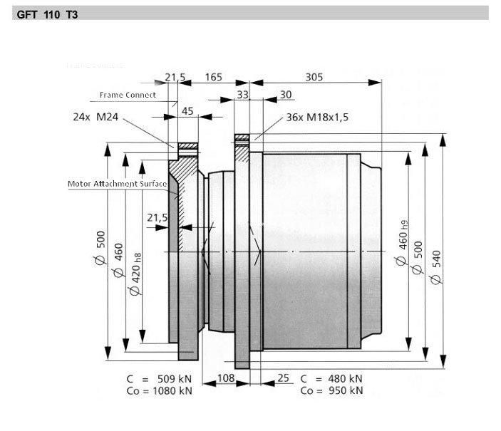 Rexroth Gft Series Final Drive Gearbox Gft110t3 Series