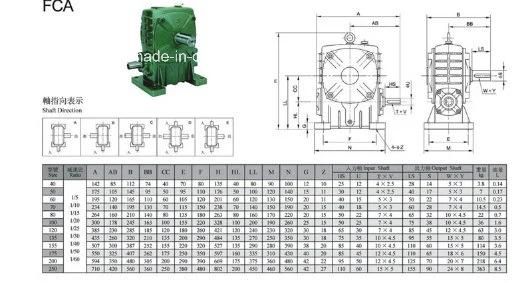 Wpa Worm Gearbox Gear Speed Reducer Transmission