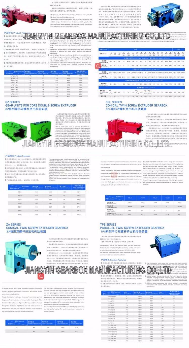 Jiangyin Gearbox Zlyj Single Screw Plastic Extruder Gear Motor
