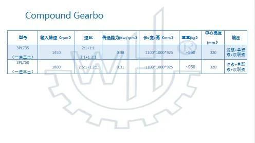 3pl750 Engineering Marine Top in and Bottom out Gearbox