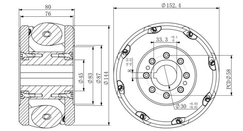 Large Diameter Mecanum Wheels for Omni-Directional Agv (TZ-MW152)