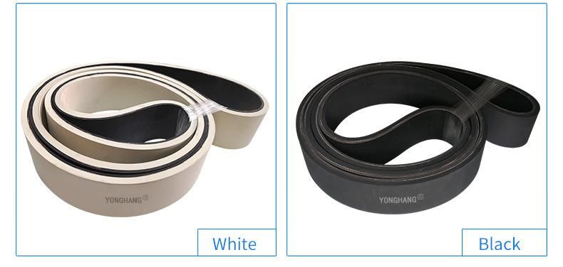 Industrial Rubber Material White Black Color Transmission Flat Belt