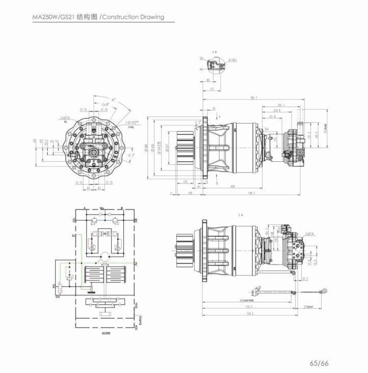 Rotary Motor Assembly/Swing Motor Assembly,Ma250W (GS21)
