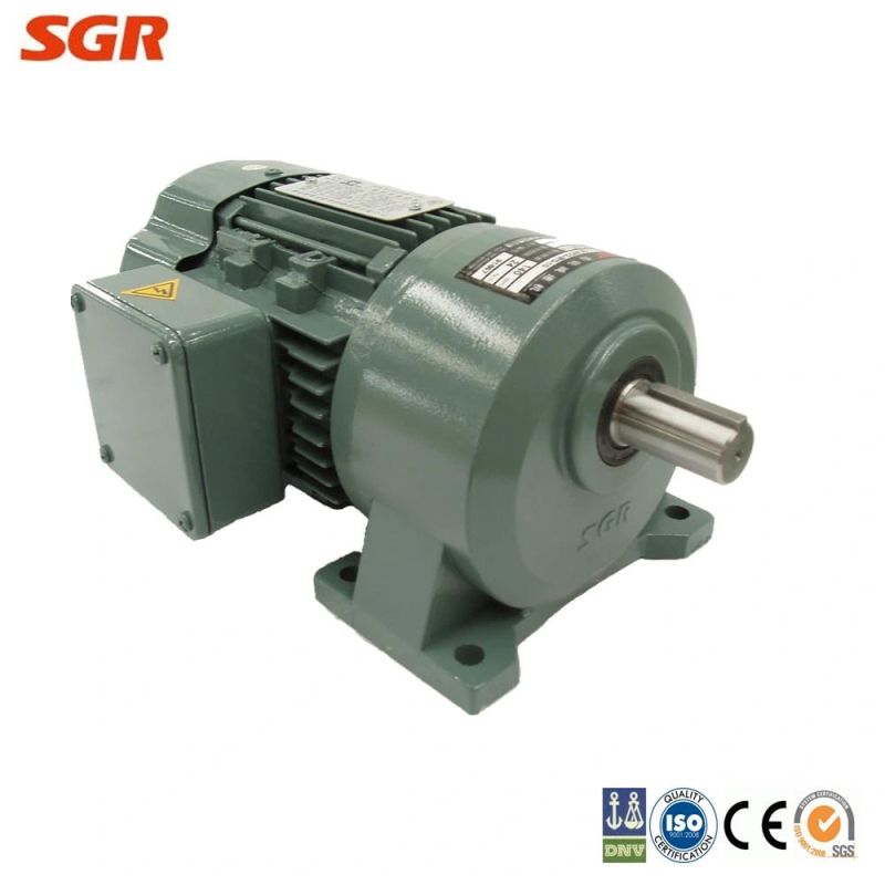 Flanged Mounted Helical Geared Motor Aluminum Housing