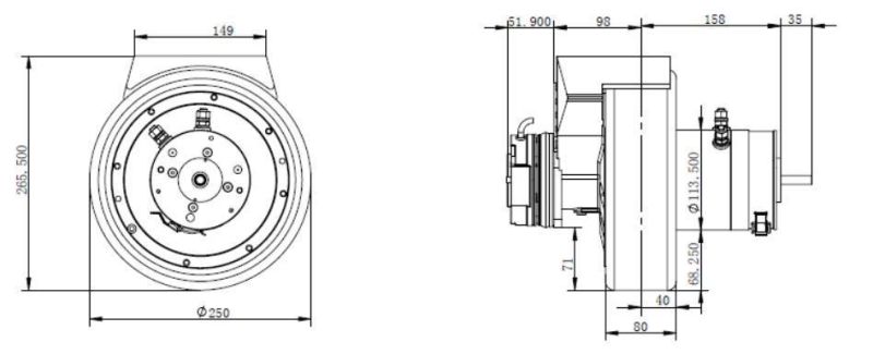 48V Motor High Performance Electric Forklift Driving Wheel (TZ18-D08)