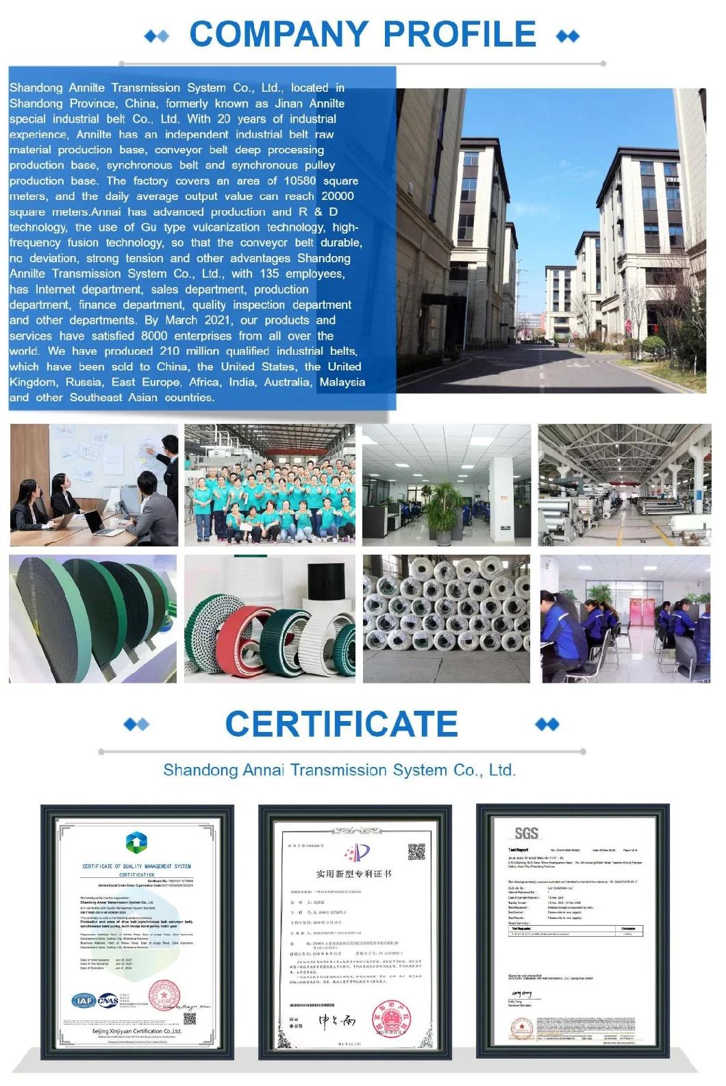 Annilte Brand Customize Various Types Polyurethane Profiles Synchronous Belt Endless PU Timing Belt Plus Block