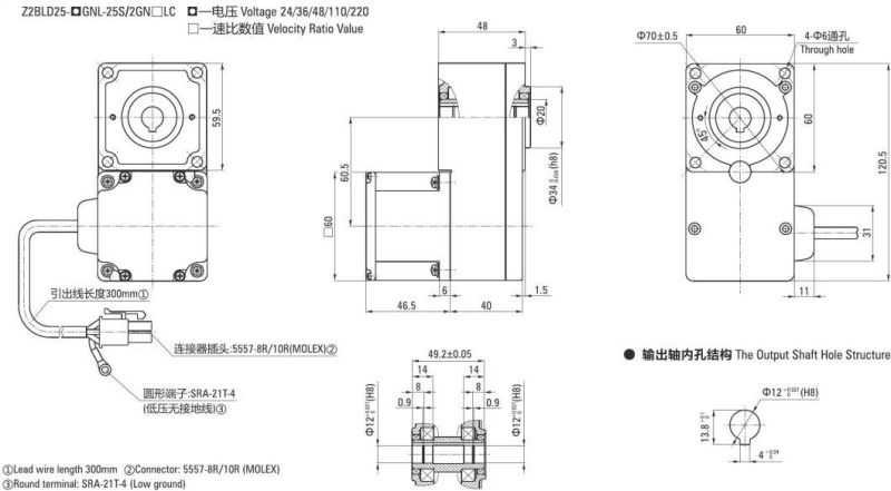 30W 60 Series of Brushless DC Gear Motors