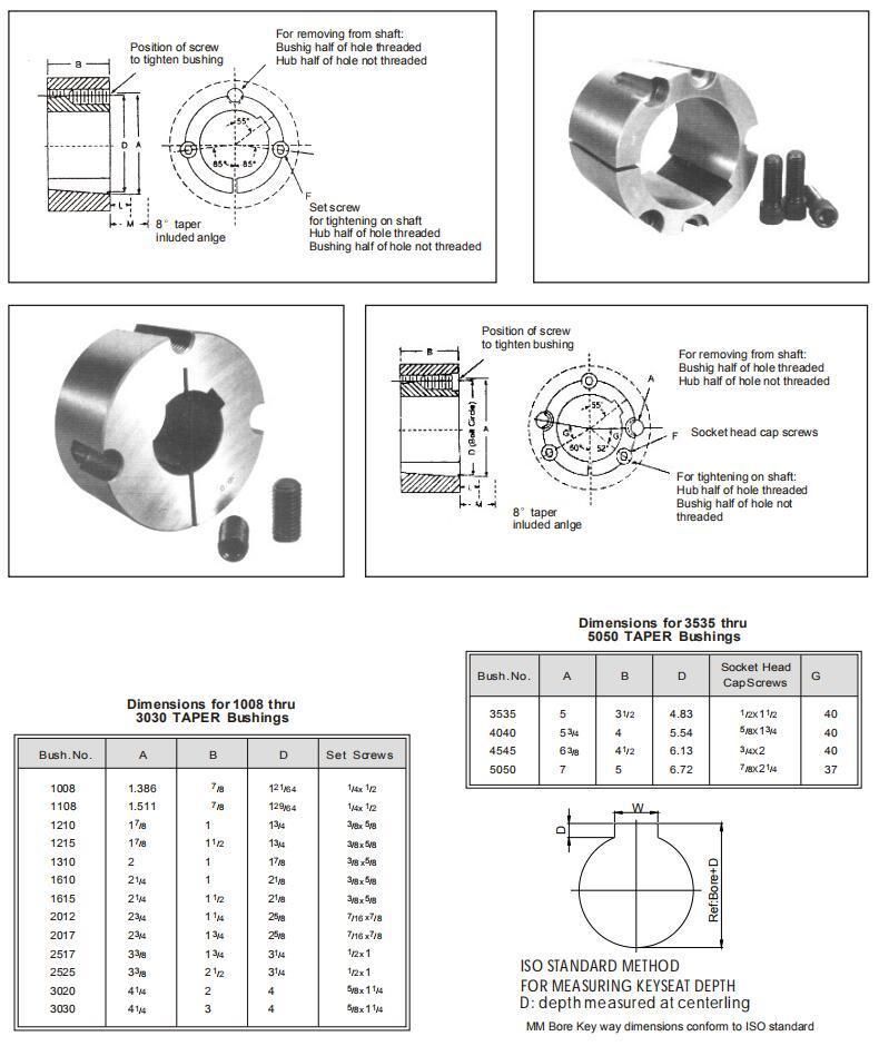 Cast Iron 3535 Taper Lock Bush and Weld on Hub with Taper Lock
