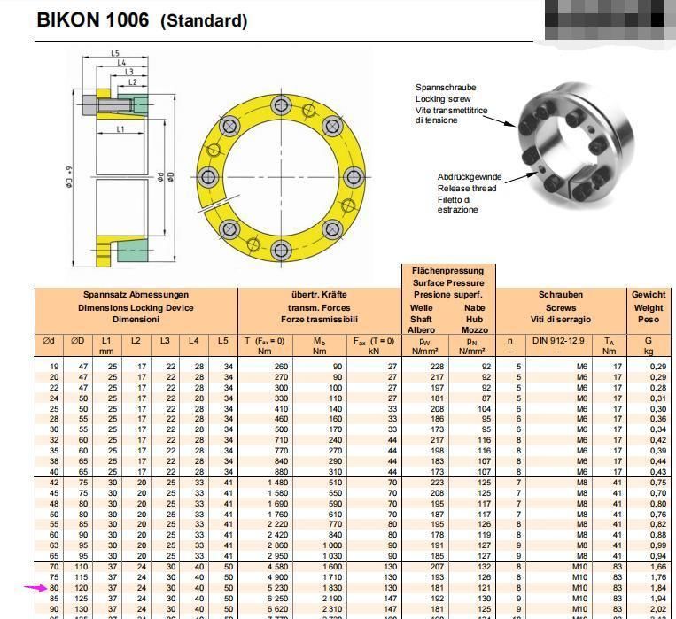 Bikon Series Power Lock Keyless Shaft Locking Assembly