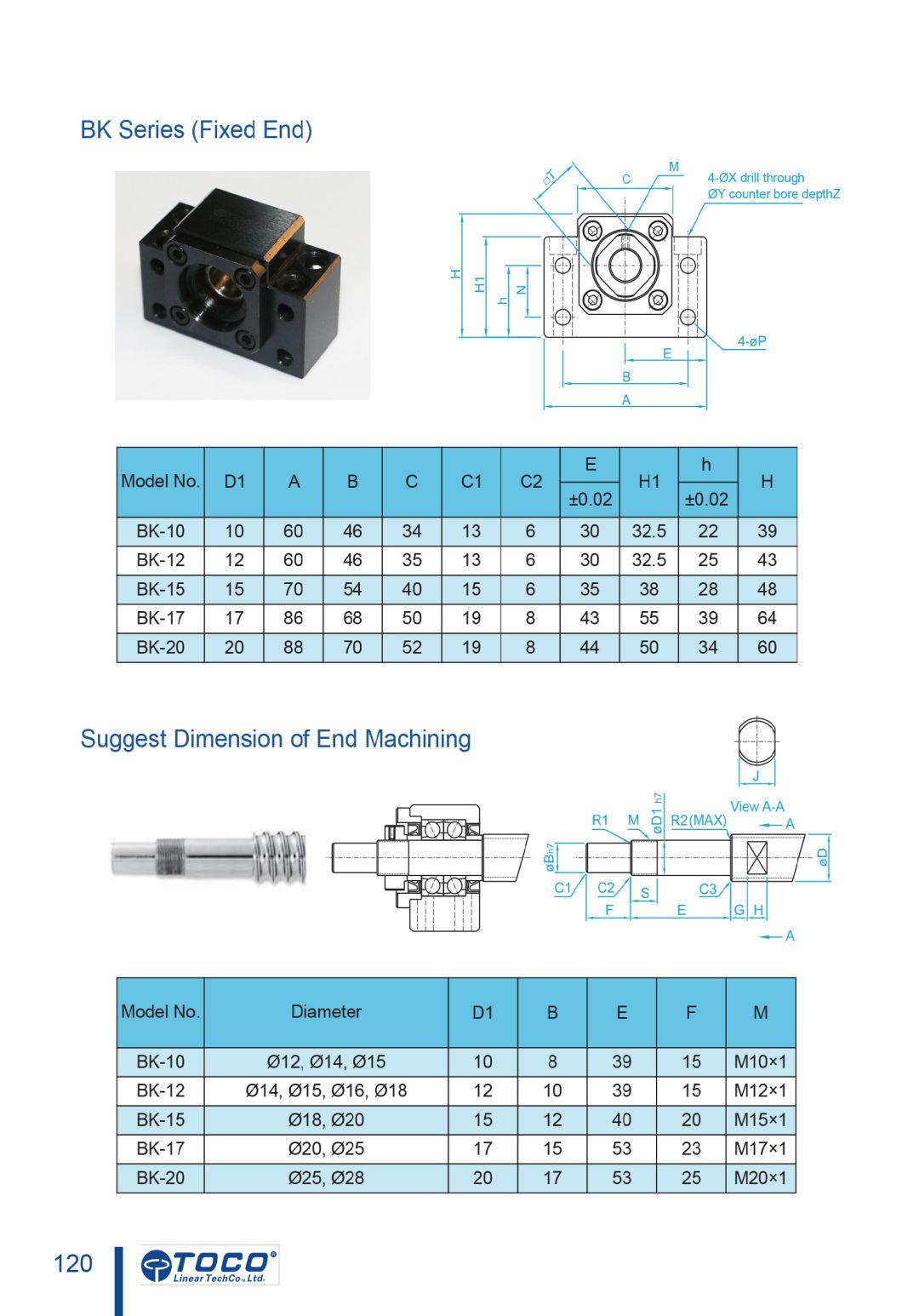 Square Type Ball Screw End Support Unit Bk12/Bf12