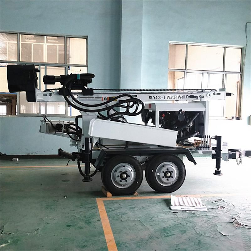 150m 180m 200m Small Trailer Mounted Wheels Type Water Well Drilling Rig