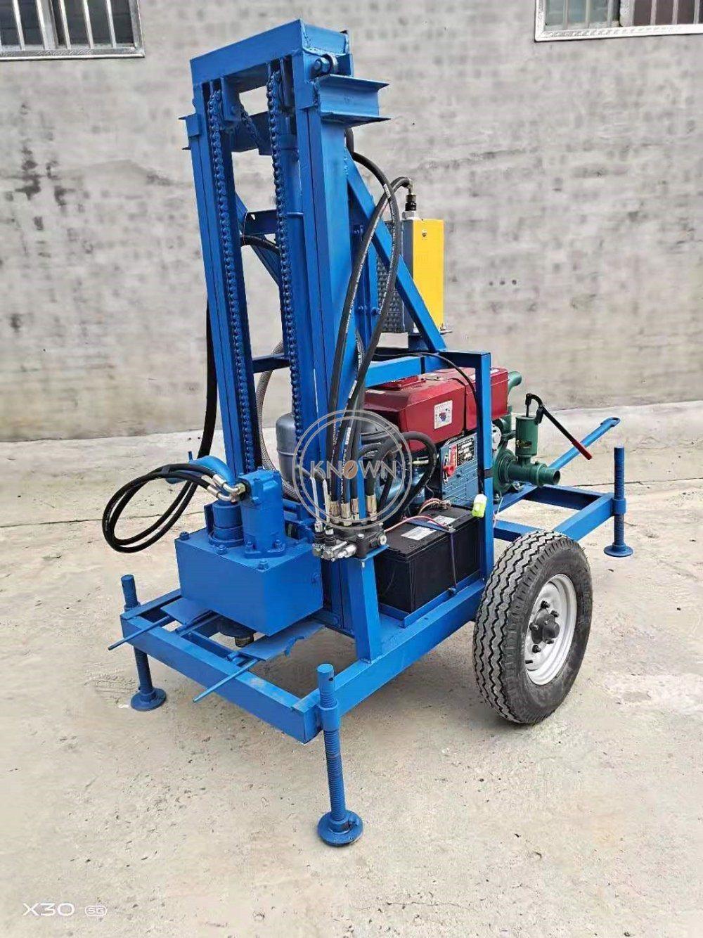 Portable 150m Deep Water Well Drilling Rig Tractor Mounted Core Drilling Rig Machine with PDC Core Drill Bits