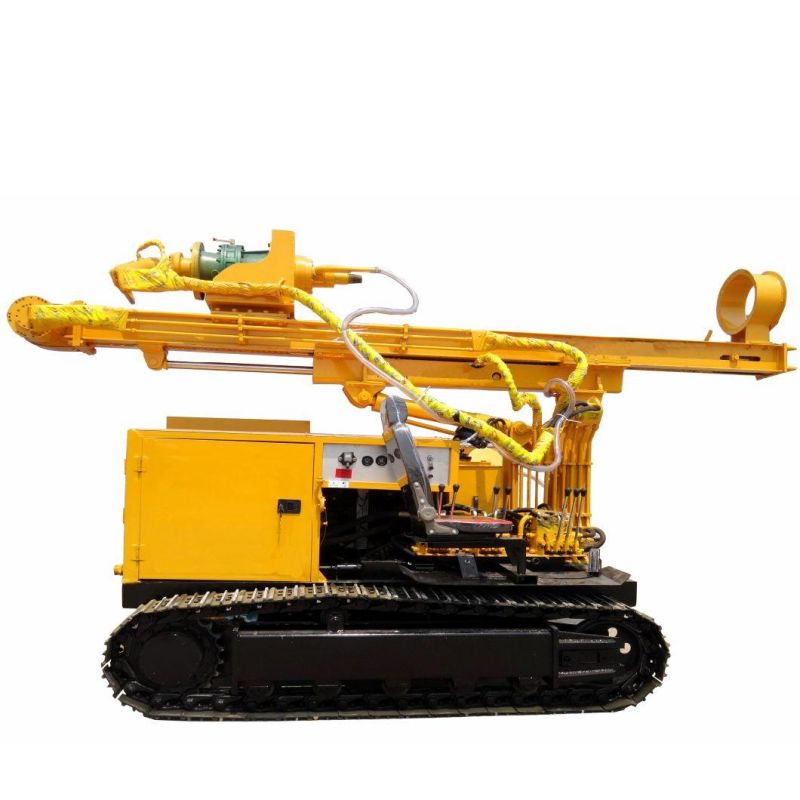 Solar Power 1-4m Photovoltaic Crawler Ground Drilling Pile Driver Machine