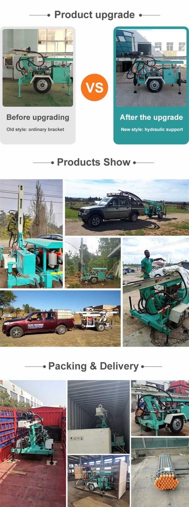 Hf150W 130m Depth Water Well Drilling Rig