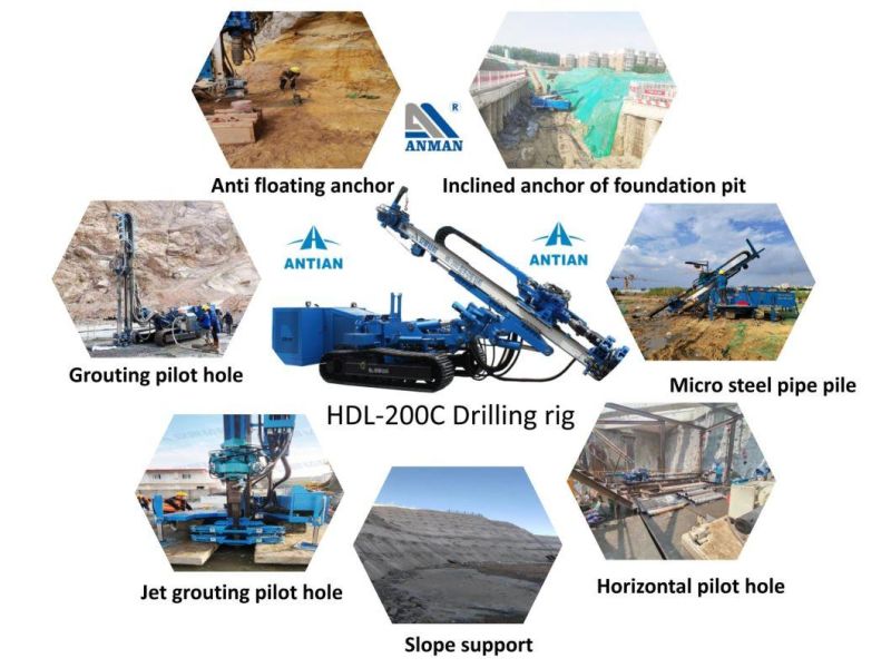Hdl-200c Protection of Slope Support Multifunctional Drill Rig