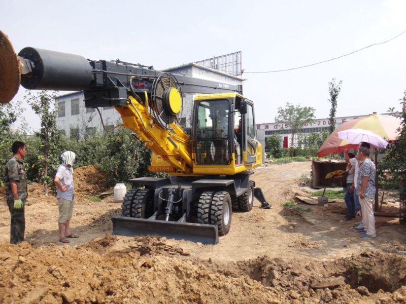 Construction Machine 15m Wheeled Four-Wheel Drive Rotary Excavator Drilling Rig for Sale