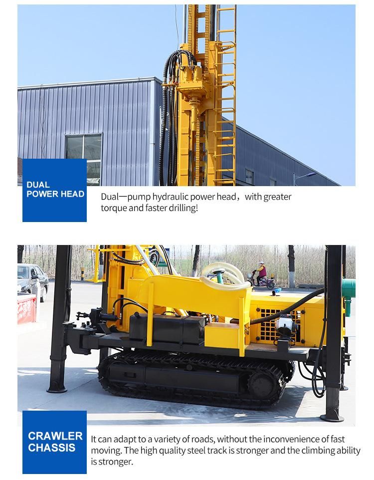 Crawler Mounted Portable Water Well Drills Borehole Drilling Rig