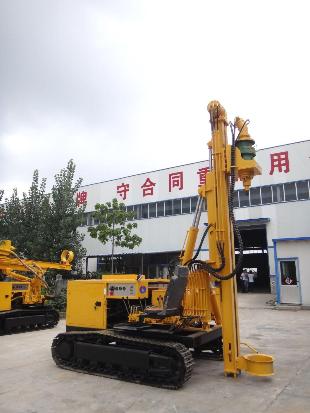 Solar Power 1-4m Photovoltaic Crawler Ground Drilling Pile Driver Machine