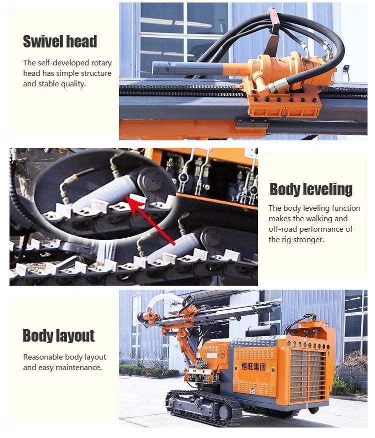 Pneumatic Surface Crawler 30m Depth DTH Borehole Drilling Rigs Price