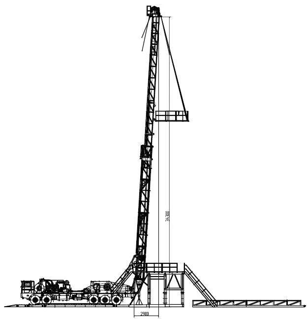 API Self Guyline Workover Rig Truck Mounted Drilling Rig