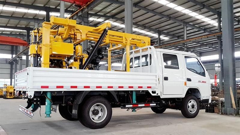Diesel Engine Mobile Geological Core Water Well Drilling Rig 100m 150m