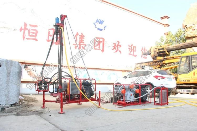 Hot Sales Portable Mountain Blast Hole Drilling Rig with Air Compressor