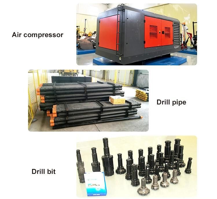 High Power Sell Drilling Depth 160m Borehole Pneumatic Drill Rig Suitable for Industrial