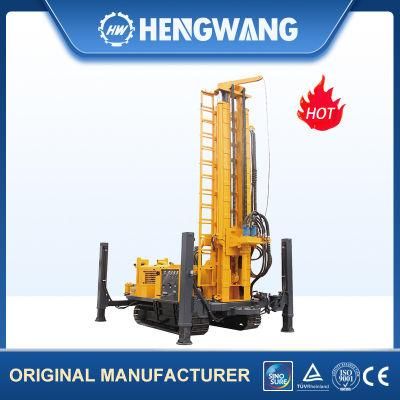 Easy to Operate Depth 180m Diesel Rotary Portable Rubber Crawler Water Well Drilling Rig