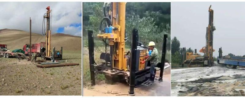 Hydraulic Diesel Water Well Drilling Rig 200m Depth DTH Drilling with Air Compressor Hammer Bits Max. 200m 2.5km/H