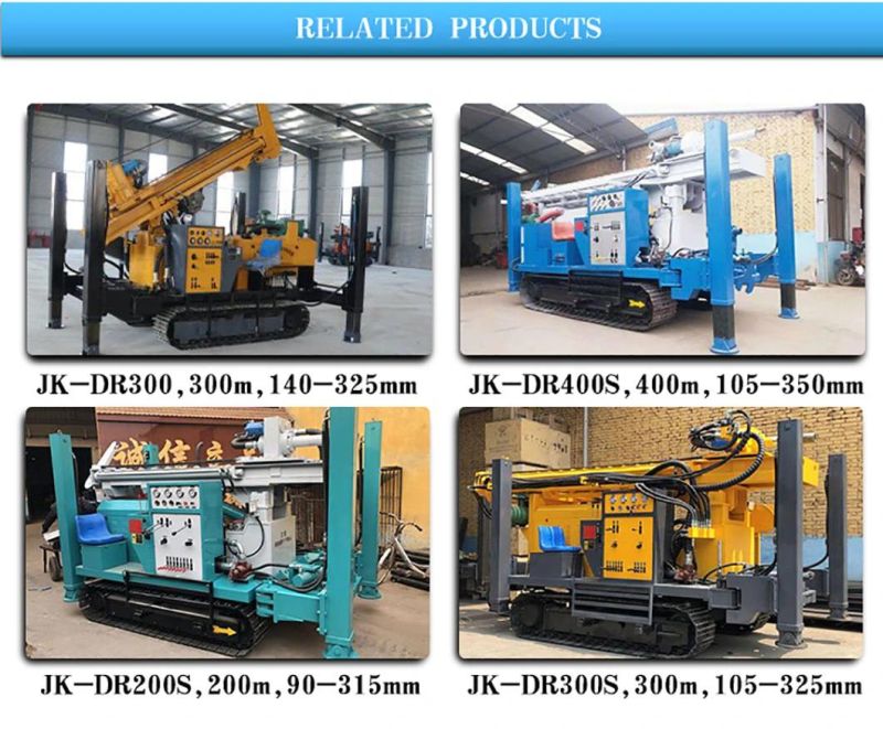 Jk-Dr 400 Diesel Engine Crawler Type Water Well Drilling Rig Machine for Sale