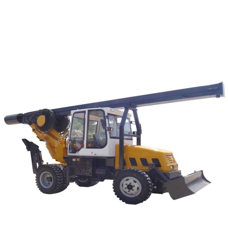 11m Hydraulic Power Machine Double Dynamic Model Wheeled 180 Water Well Drill Rig for Drilling Equipment