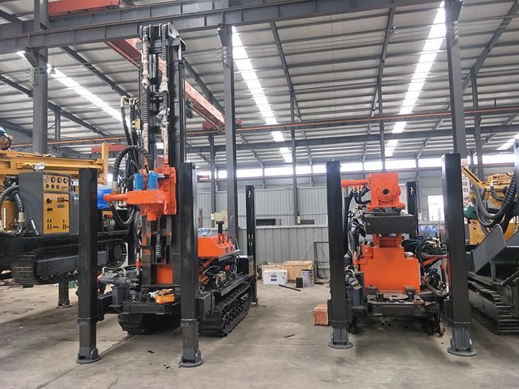 Rubber Crawler Mounted Rotary Well Drilling Machine / 180m Water Well Drilling Rig