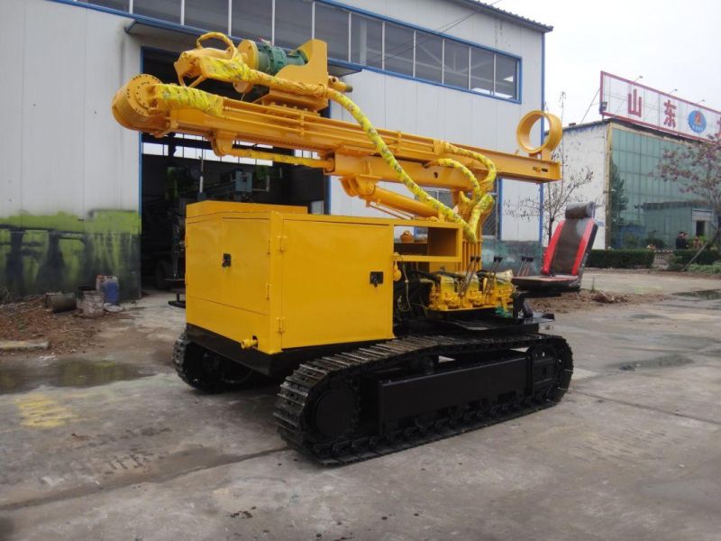 Solar Power 1-4m Photovoltaic Crawler Ground Drilling Pile Driver Machine