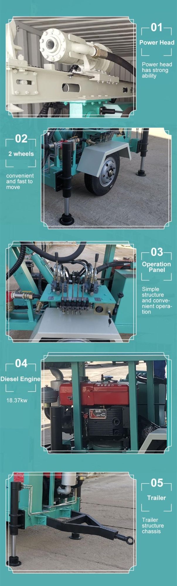 Hf150W 130m Depth Water Well Drilling Rig