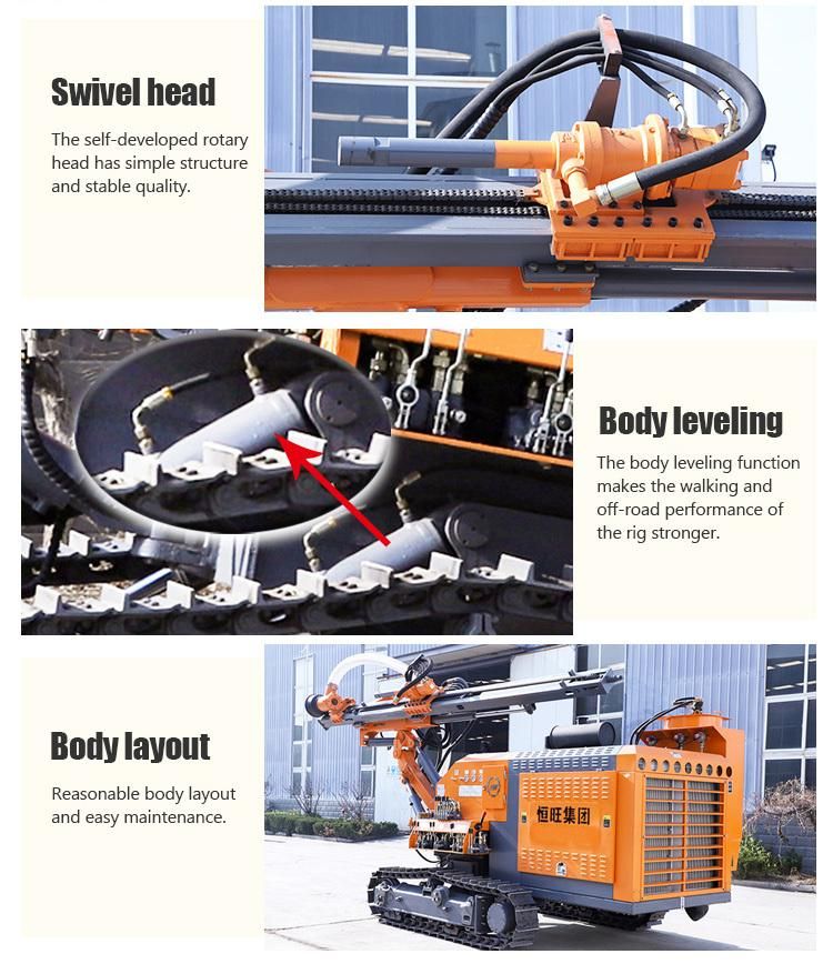 Builtin Air Compressor Borehole Drill Rig Machine in The Quarry