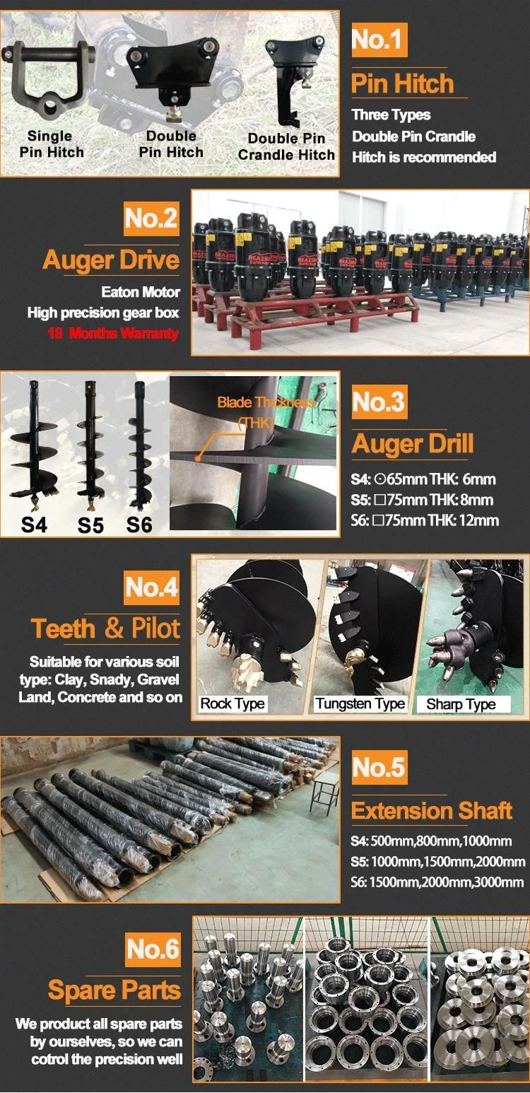 Professional Post Hole Digger Auger Drill for Skid Steer Loader Excavator