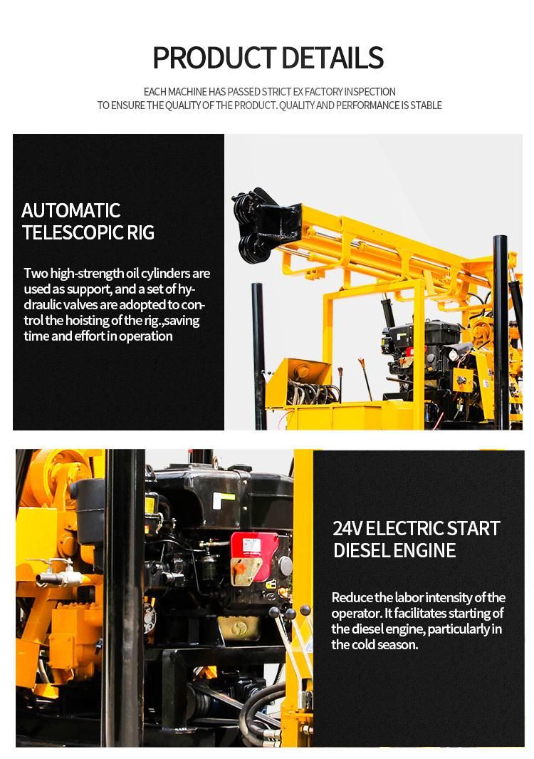 Hengwang 200m Hydraulic Portable Water Well Drilling Rigs for Sale