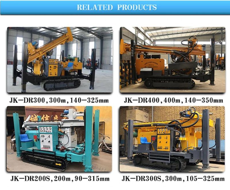 Jk-Dr350 Diesel Engine Crawler Type Water Well Drilling Rig Machine