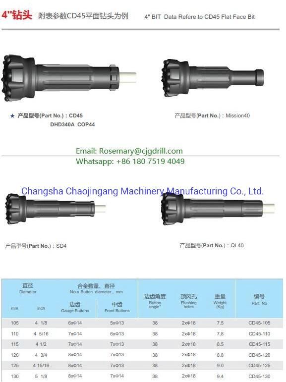 Br2 Bit Shank Middle Low Air Pressure DTH Hammer