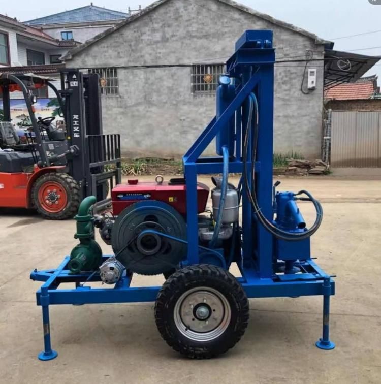 Portable 150m Deep Water Well Drilling Rig Tractor Mounted Core Drilling Rig Machine with PDC Core Drill Bits