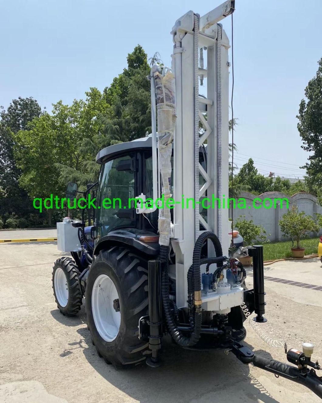 Tow air compressor tractor mounted water well impactor drilling rig