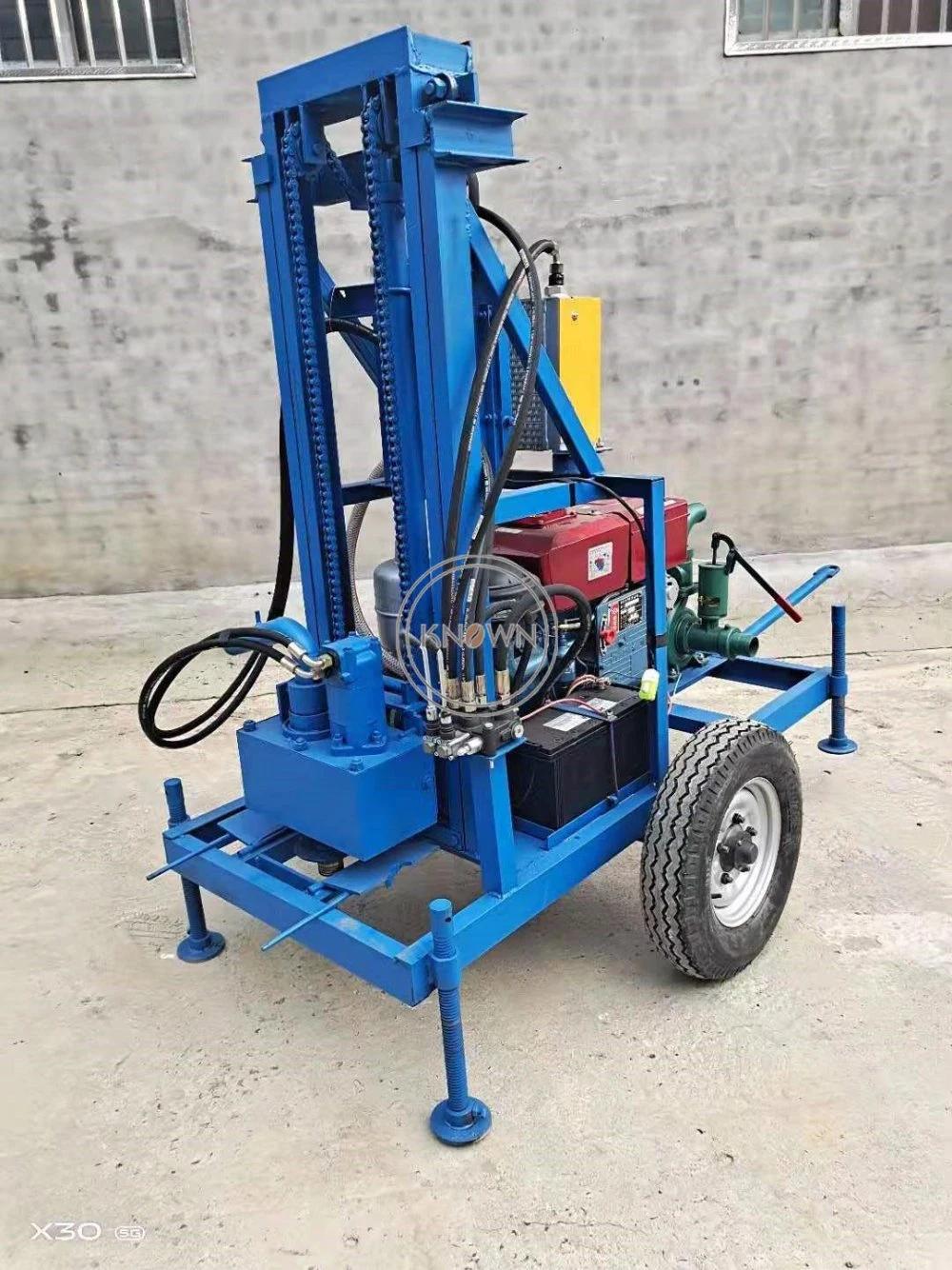 Core Drilling Rigs 22HP Diesel Drilling Rig Water High Efficiency Deep Borehole Well Drilling Rigs Wells Machine for Farm Use