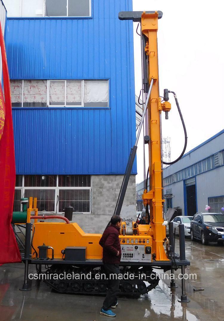 Jdl-350 Crawler Mounted Multi-Function Mud and DTH Hammer Top Drive Drilling Rig