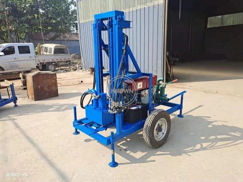 Core Drilling Rigs 22HP Diesel Drilling Rig Water High Efficiency Deep Borehole Well Drilling Rigs Wells Machine for Farm Use