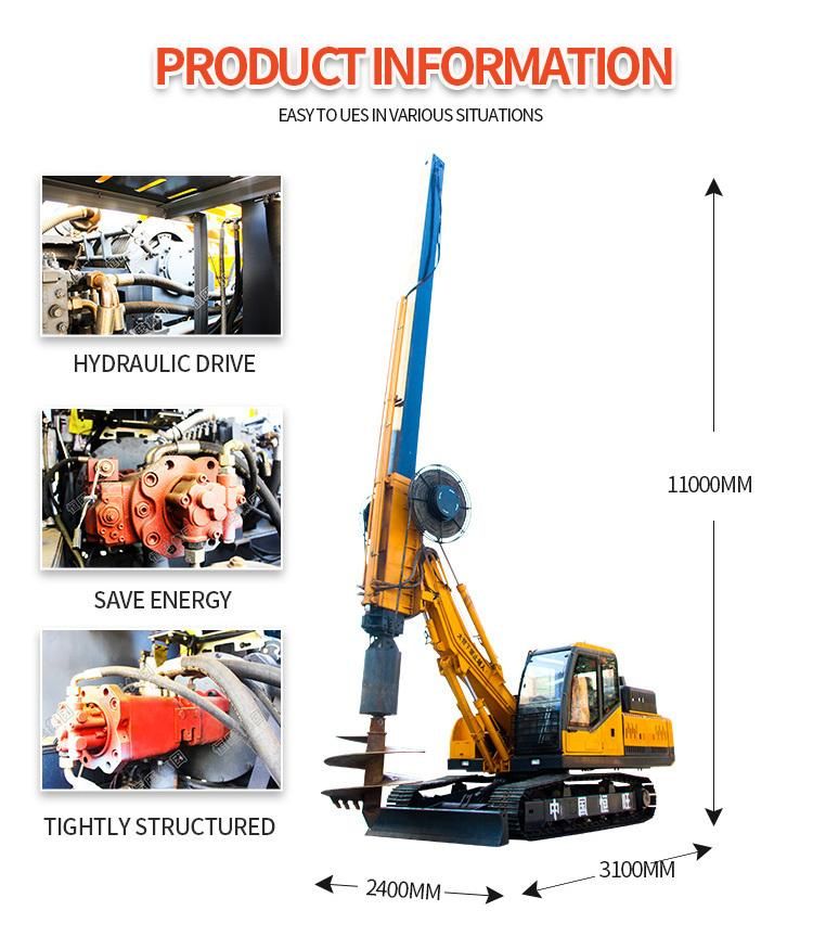 New Chinese Top Brand Hydraulic Rotary Drilling Rig Hw-22 Pilling Rig